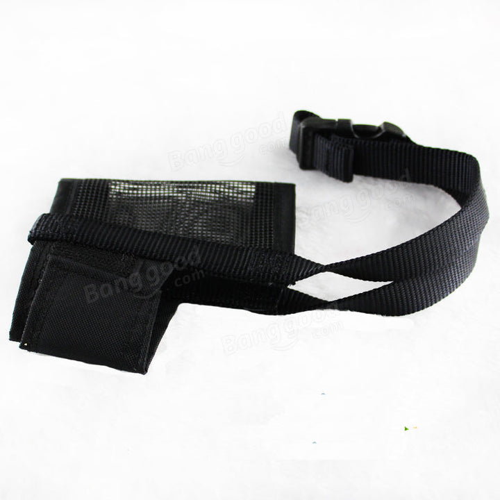 Nylon Fabric Adjustable Mesh Anti Bark Bite Pet Mouth Muzzle Image 2