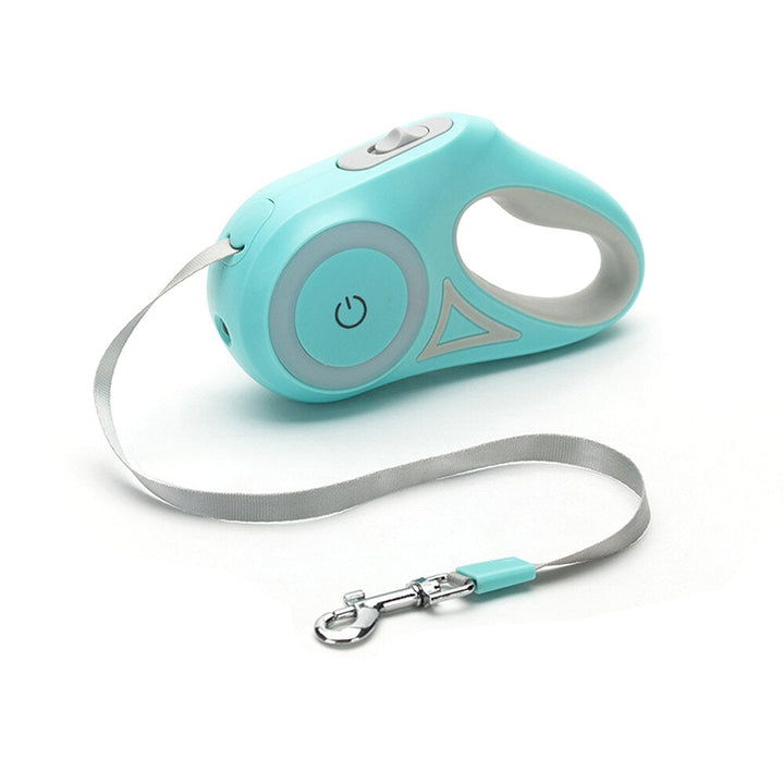 Nylon Retractable Dog Leash LED Flashlight Automatic Extending Walking Leads Traction Rope Dog Supplies Image 1