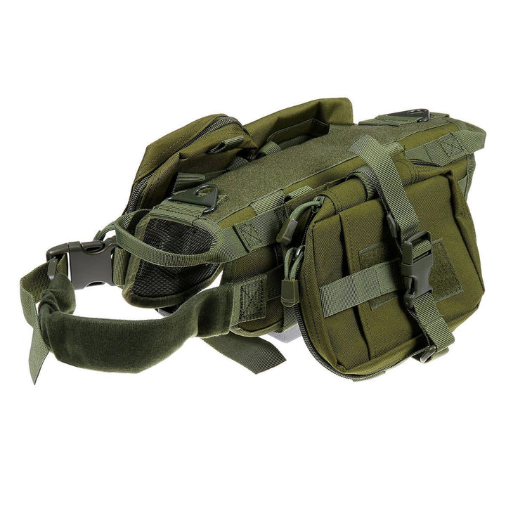 Nylon Waterproof Dog Tactical Vest Military Training Clothes Pet Trainer with 3 Bags-L Image 9