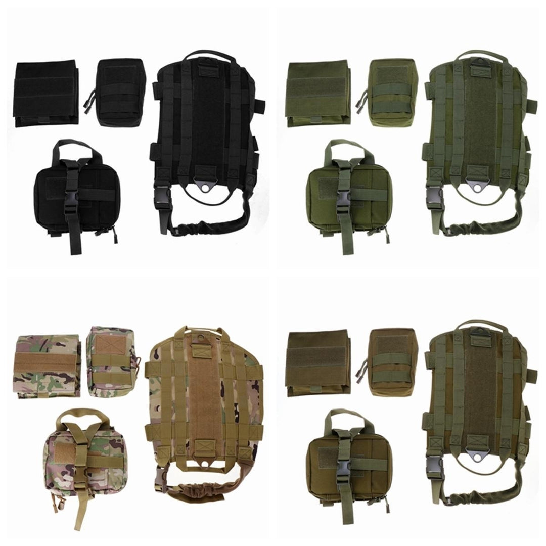 Nylon Waterproof Dog Tactical Vest Military Training Clothes Pet Trainer with 3 Bags-L Image 11