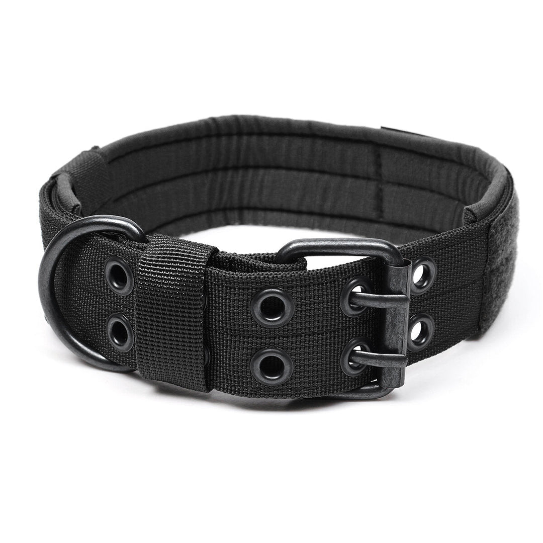 Nylon Tactical Dog Collar Military Adjustable Training Dog Collar with Metal D Ring Buckle M Size Image 1