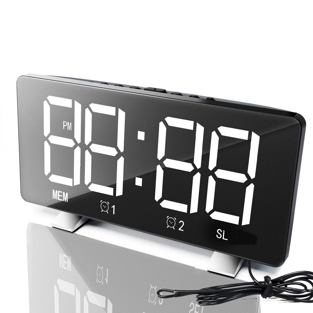 LED Radio Alarm Clock Creative Snooze Electronic Clock USB Charging Digital Desk Clock Image 3