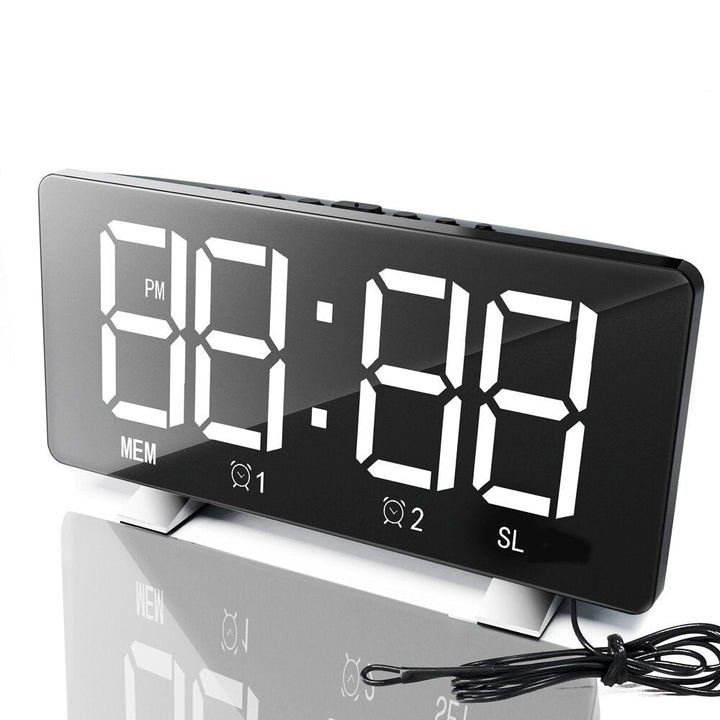 LED Radio Alarm Clock Creative Snooze Electronic Clock USB Charging Digital Desk Clock Image 1