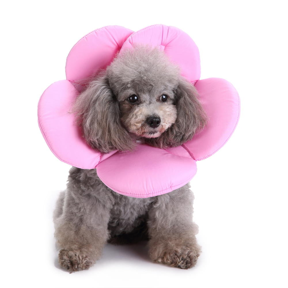 Soft Sponge Flower Shape Dog Cat Collar Pet Elizabeth Circle Wound Healing Anti-Bite Image 2