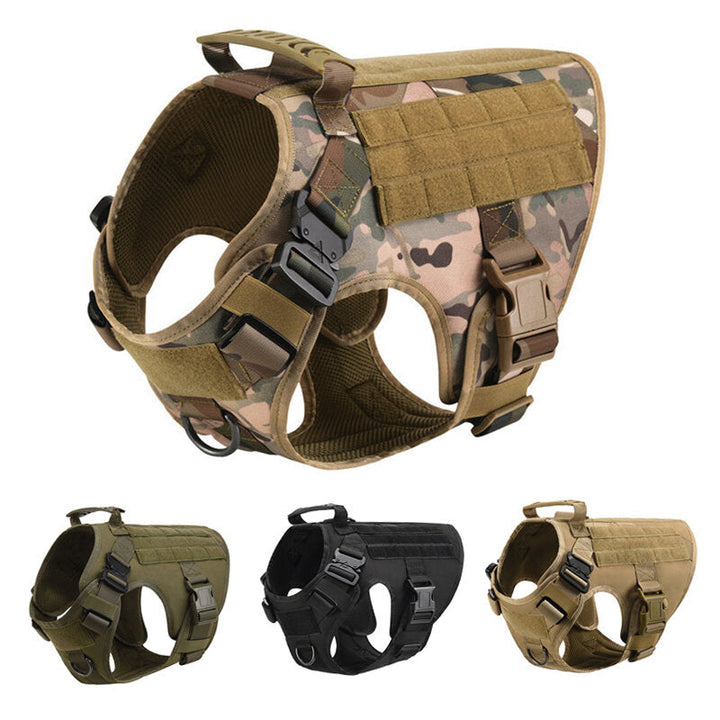 No Pull Harness For Large Dogs Military Tactical Dog Harness Vest German Shepherd Doberman Labrador Service Dog Training Image 1