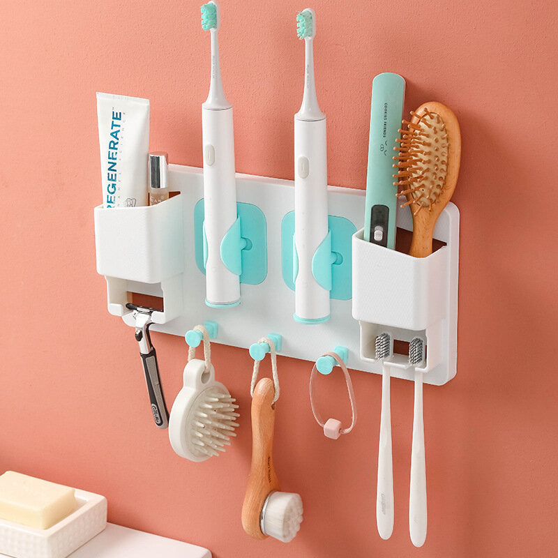 Multi-functional Wall-mounted Toothbrush Holder Gravity Induction Gripping Toothbrush Holder Shaver Holder With Hook Image 2