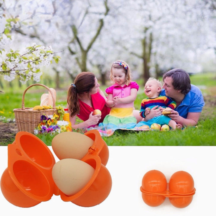 Outdoor Camping Hiking Picnic kitchen For Portable storage Case holder Plastic Container Convenient Two Eggs Box Image 2