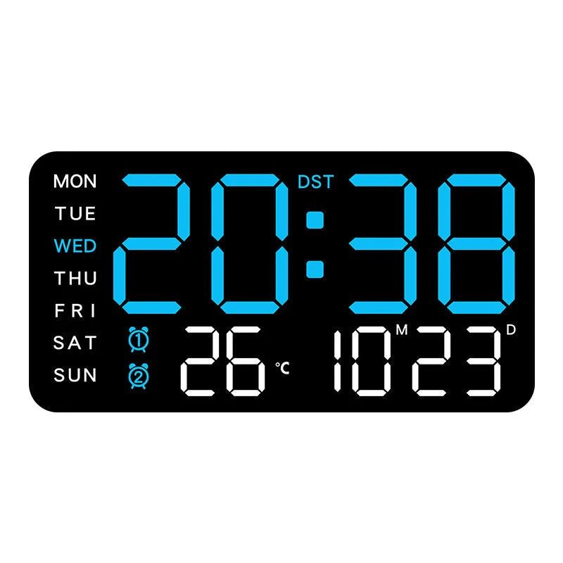 Multifunctional LED Digital Wall Clock - Borderless, Hanging or Standing Display for Living Room Image 2