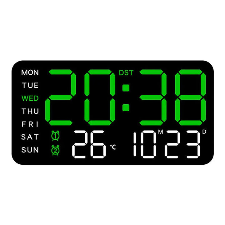 Multifunctional LED Digital Wall Clock - Borderless, Hanging or Standing Display for Living Room Image 3