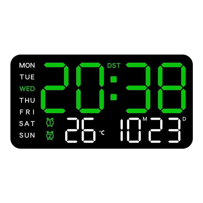 Multifunctional LED Digital Wall Clock - Borderless, Hanging or Standing Display for Living Room Image 1