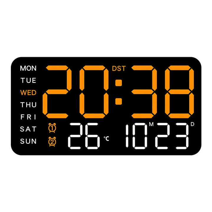 Multifunctional LED Digital Wall Clock - Borderless, Hanging or Standing Display for Living Room Image 4