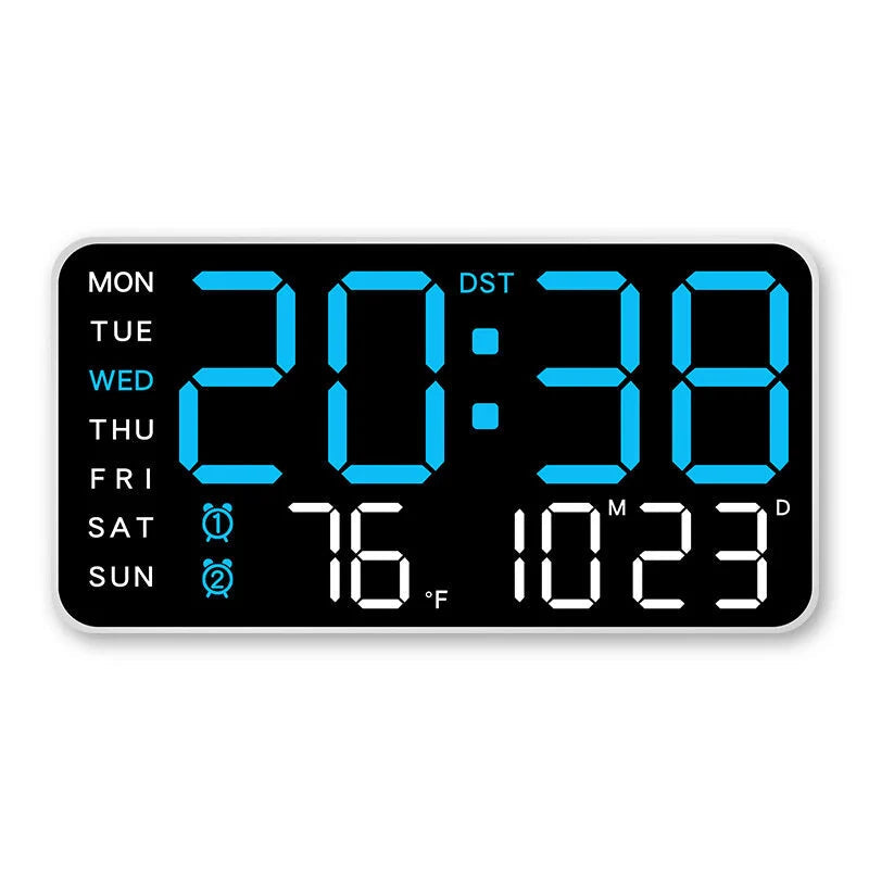 Multifunctional LED Digital Wall Clock - Borderless, Hanging or Standing Display for Living Room Image 5