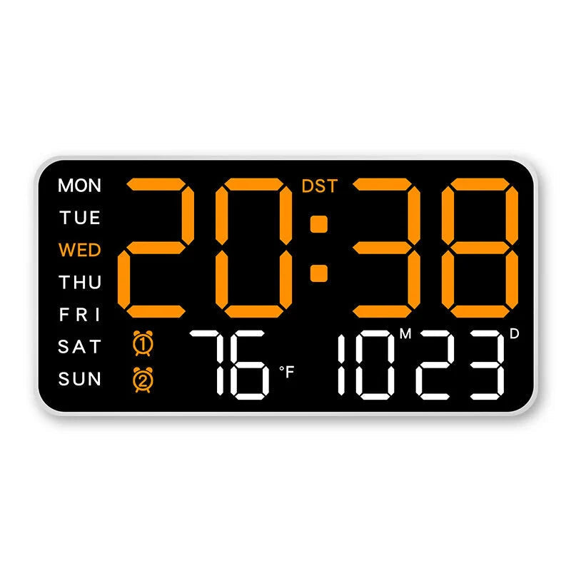 Multifunctional LED Digital Wall Clock - Borderless, Hanging or Standing Display for Living Room Image 7