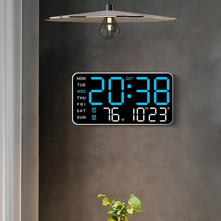 Multifunctional LED Digital Wall Clock - Borderless, Hanging or Standing Display for Living Room Image 10