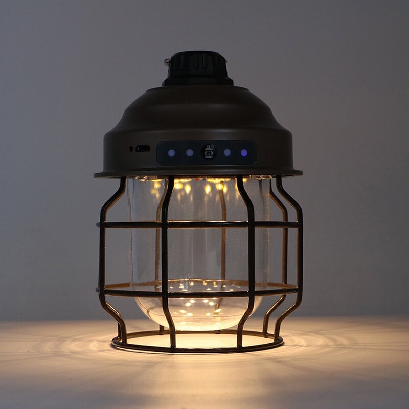 Outdoor Camping Light 5W 200LM 3600MA USB Charging Cage Pendant Light Iron Minimalist Retro Portable Pendant Lamp Metal Image 1