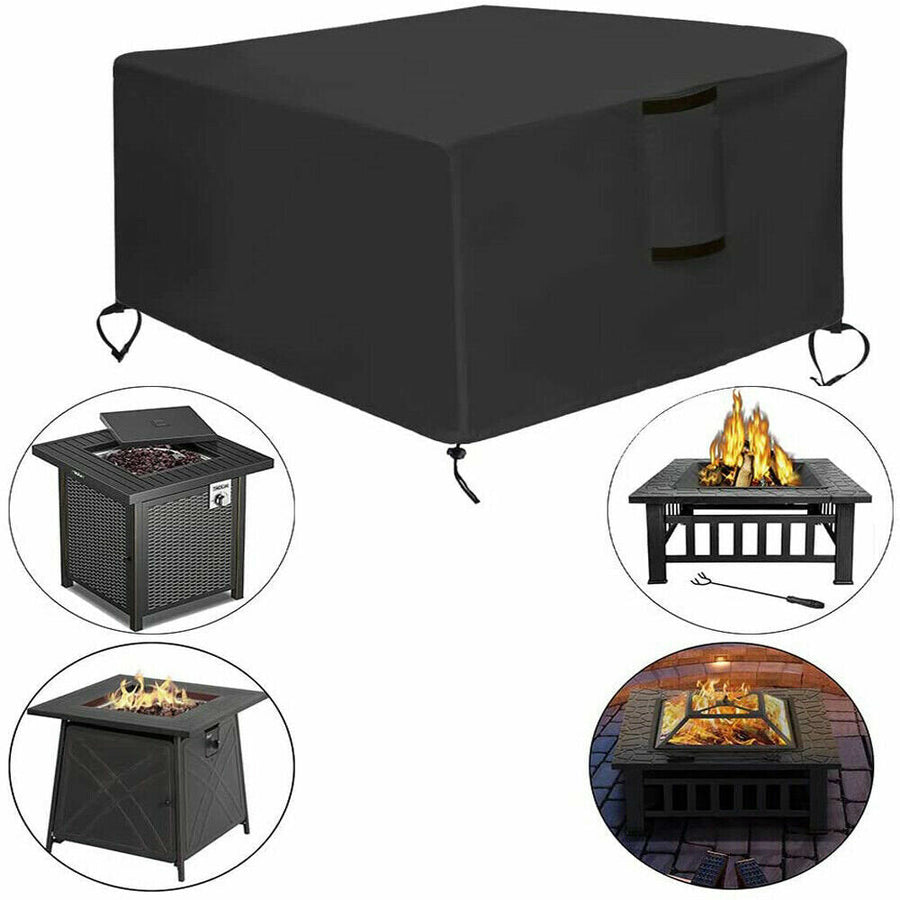 Oxford Cloth Fire Pit Cover Patio Square Table Cover Grill BBQ Gas Waterproof Anti Crack UV Protector Image 1