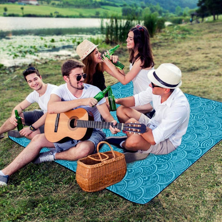 Outdoor Picnic Blanket Waterproof Extra Large Folding Picnic Mat Beach Blanket With Waterproof Backing For Family Image 2