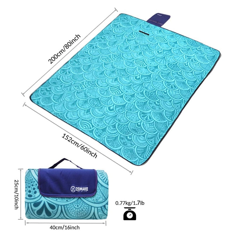 Outdoor Picnic Blanket Waterproof Extra Large Folding Picnic Mat Beach Blanket With Waterproof Backing For Family Image 5