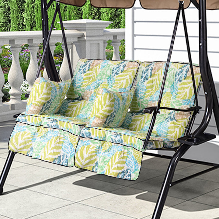 Outdoor Swing Chair Patio Seat Swing Cushion Replacement with Armrest Pillow Classic Garden Swing Seat Chair Cushion Image 2