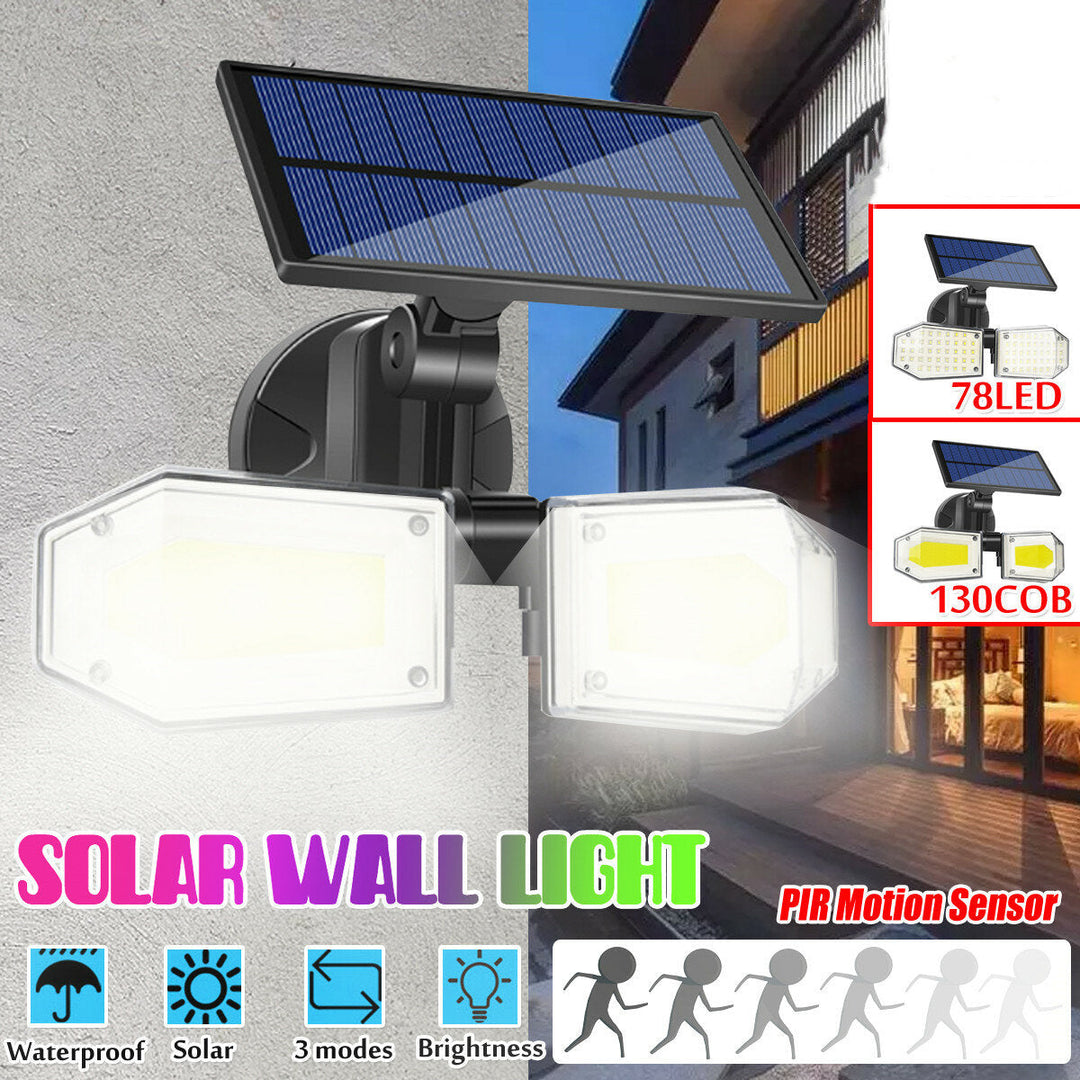 Outdoor Motion Sensor LED Solar Light 78LED/130COB Three Modes Waterproof Security Wall Lamp for Garden Street Image 3