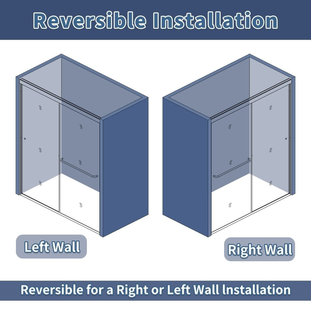 Glide 44-48" Nickel Sliding Glass Shower Doors Clear Tempered Glass 70" Height Image 8