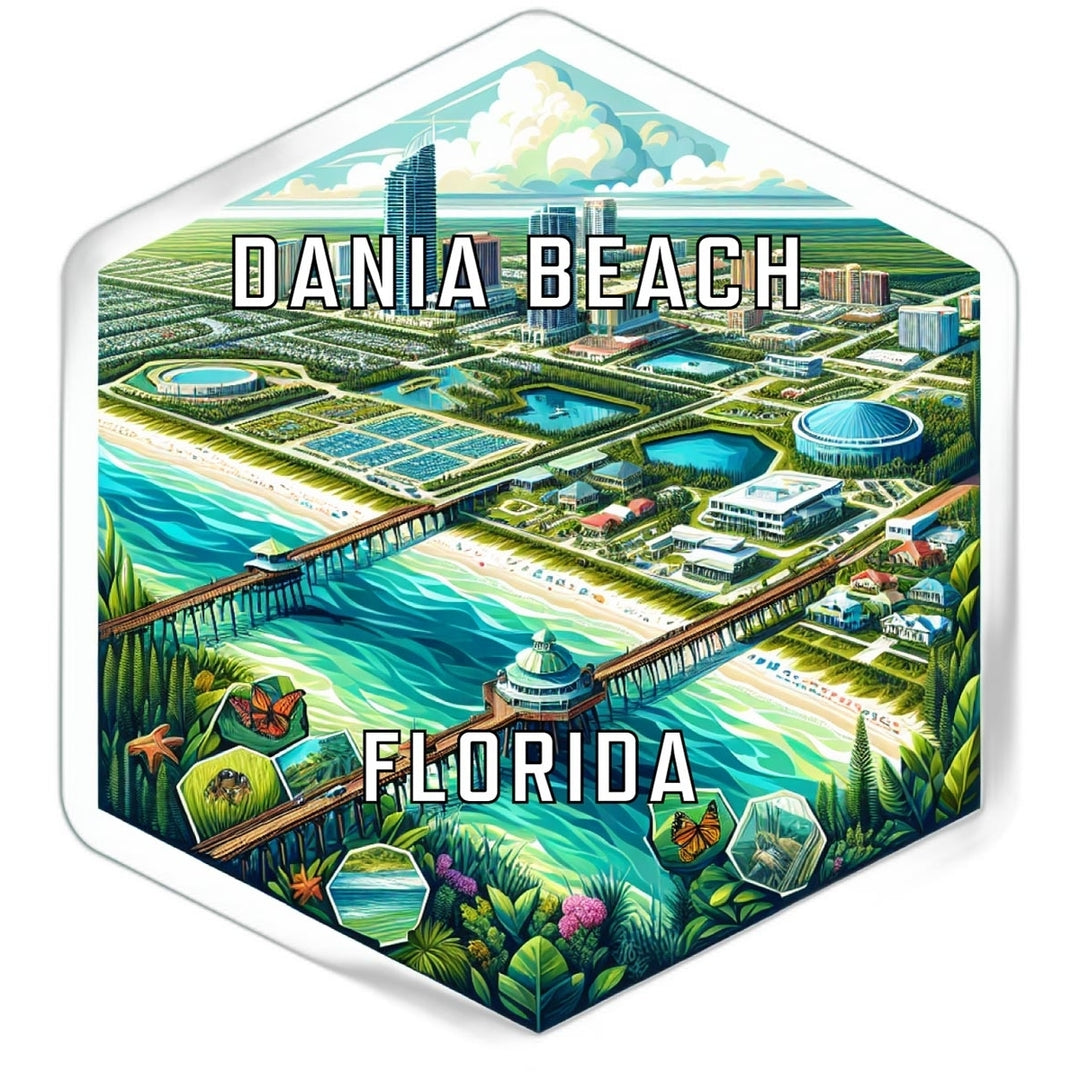 Dania Beach Florida Travel Destination Souvenir Vinyl Decal Sticker Image 1