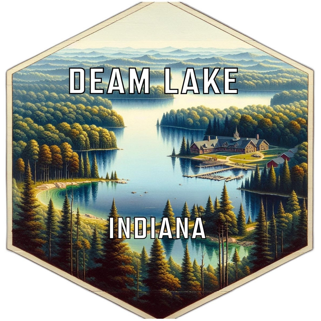 Deam Lake Indiana Travel Destination Souvenir Vinyl Decal Sticker Image 1