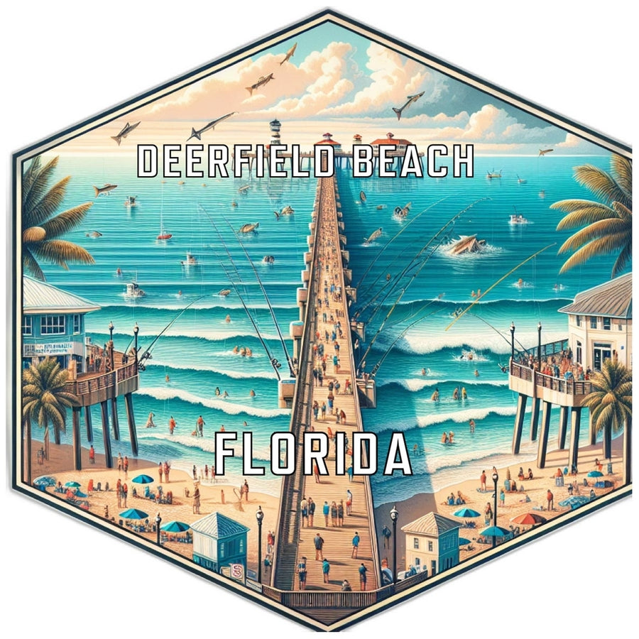 Deerfield Beach Florida Travel Destination Souvenir Vinyl Decal Sticker Image 1