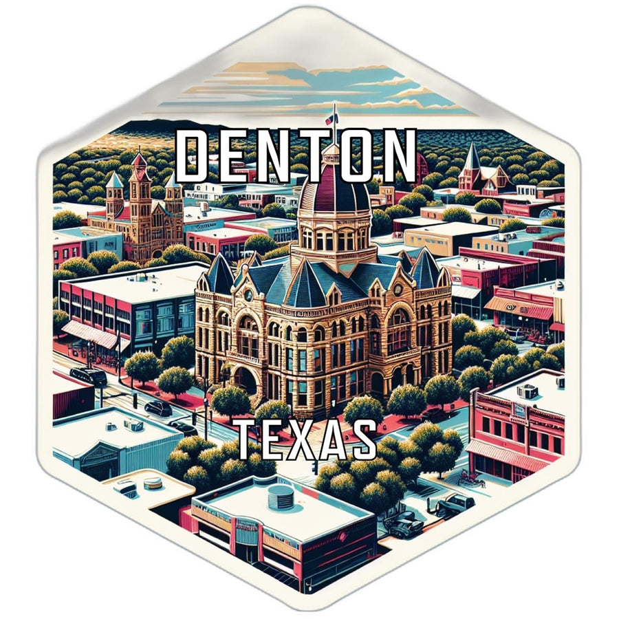 Denton Texas Travel Destination Souvenir Vinyl Decal Sticker Image 1