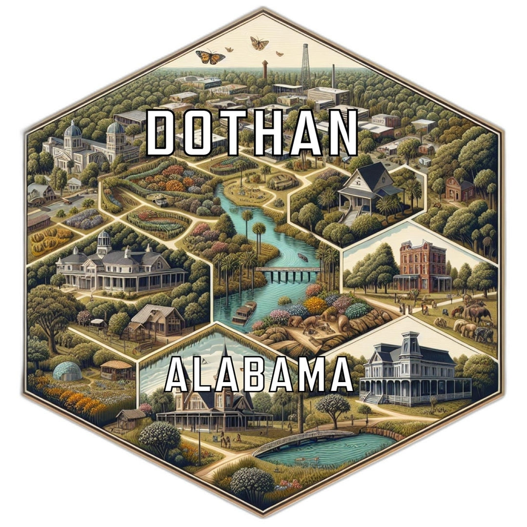 Dothan Alabama Travel Destination Souvenir Vinyl Decal Sticker Image 1