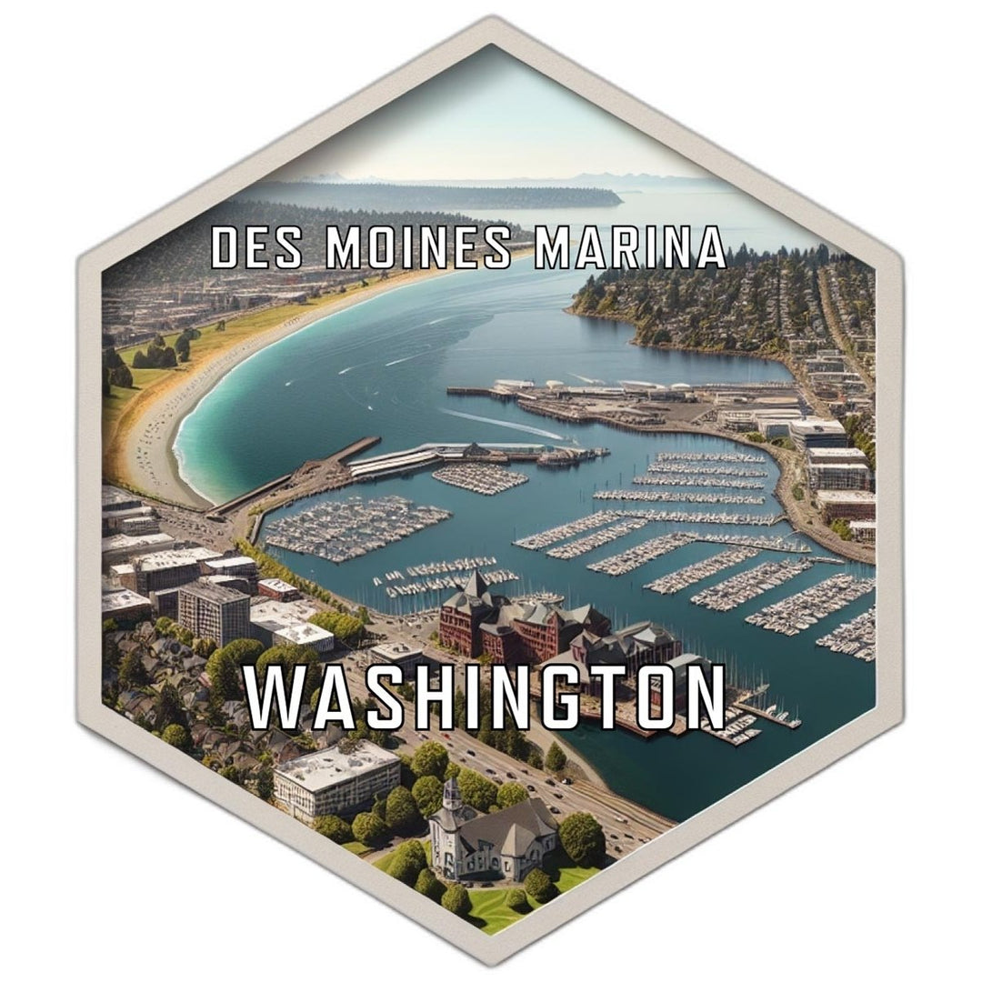 Des Moines Marina Washington Travel Destination Souvenir Vinyl Decal Sticker Image 1