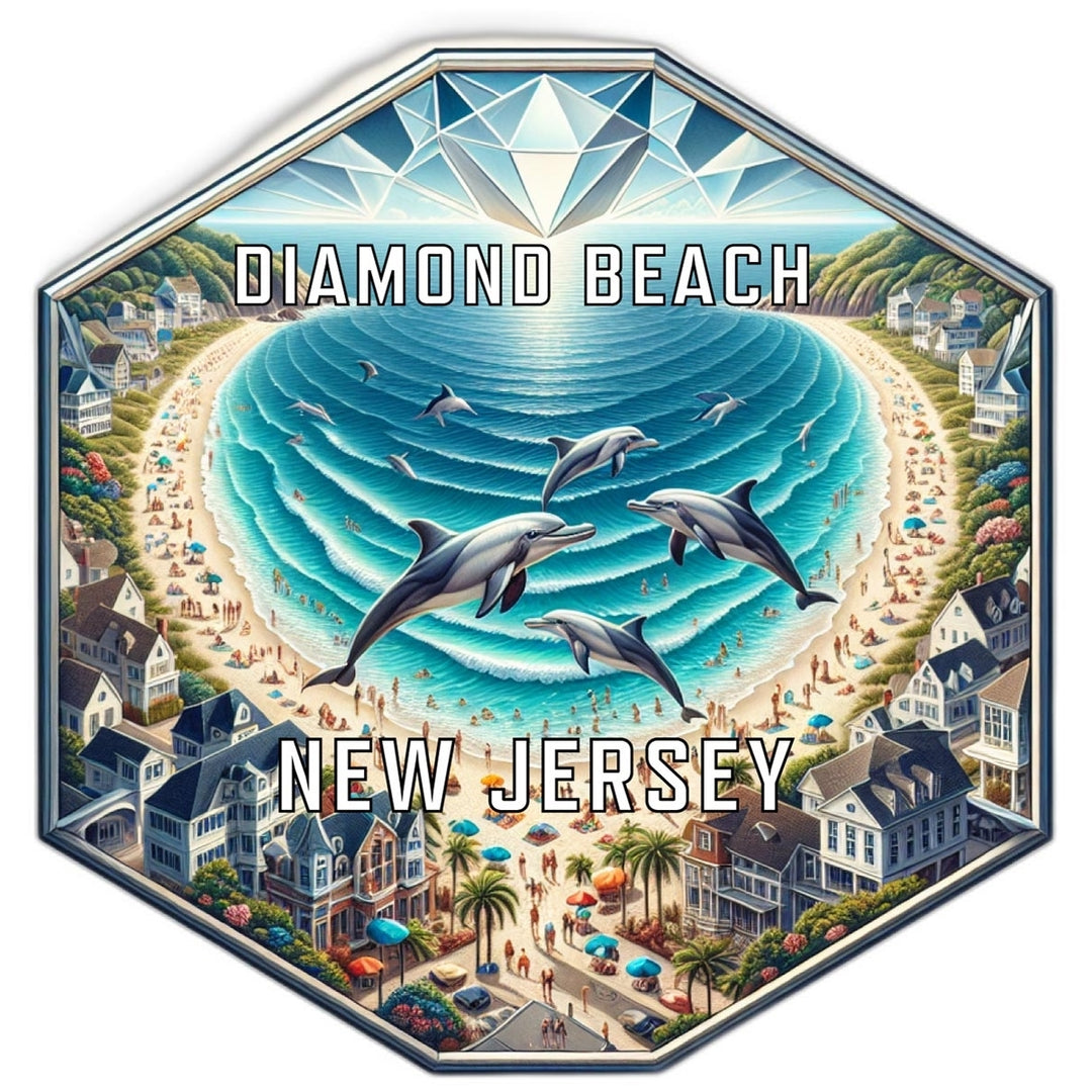 Diamond Beach Jersey Travel Destination Souvenir Vinyl Decal Sticker Image 1