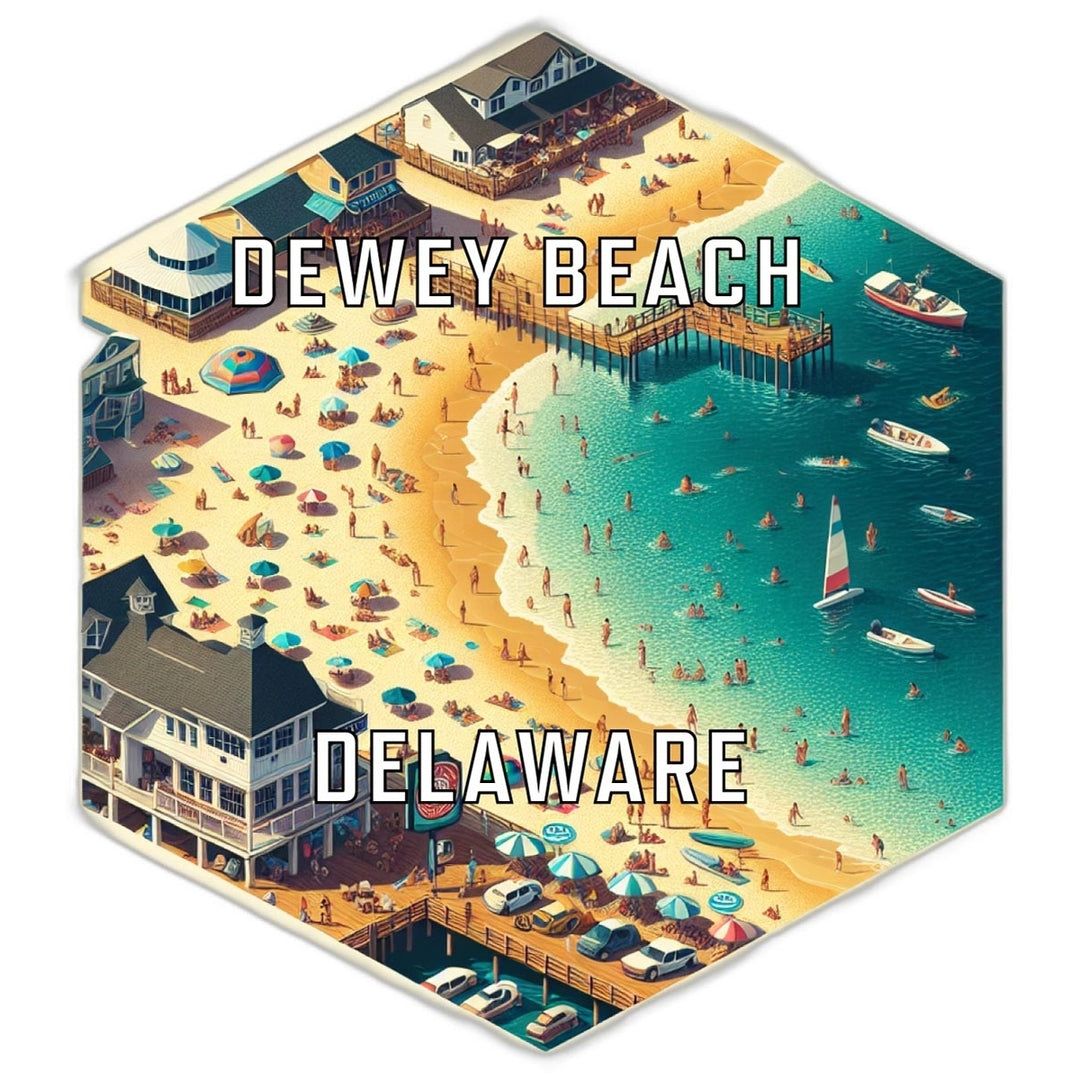 Dewey Beach Delaware Travel Destination Souvenir Vinyl Decal Sticker Image 1