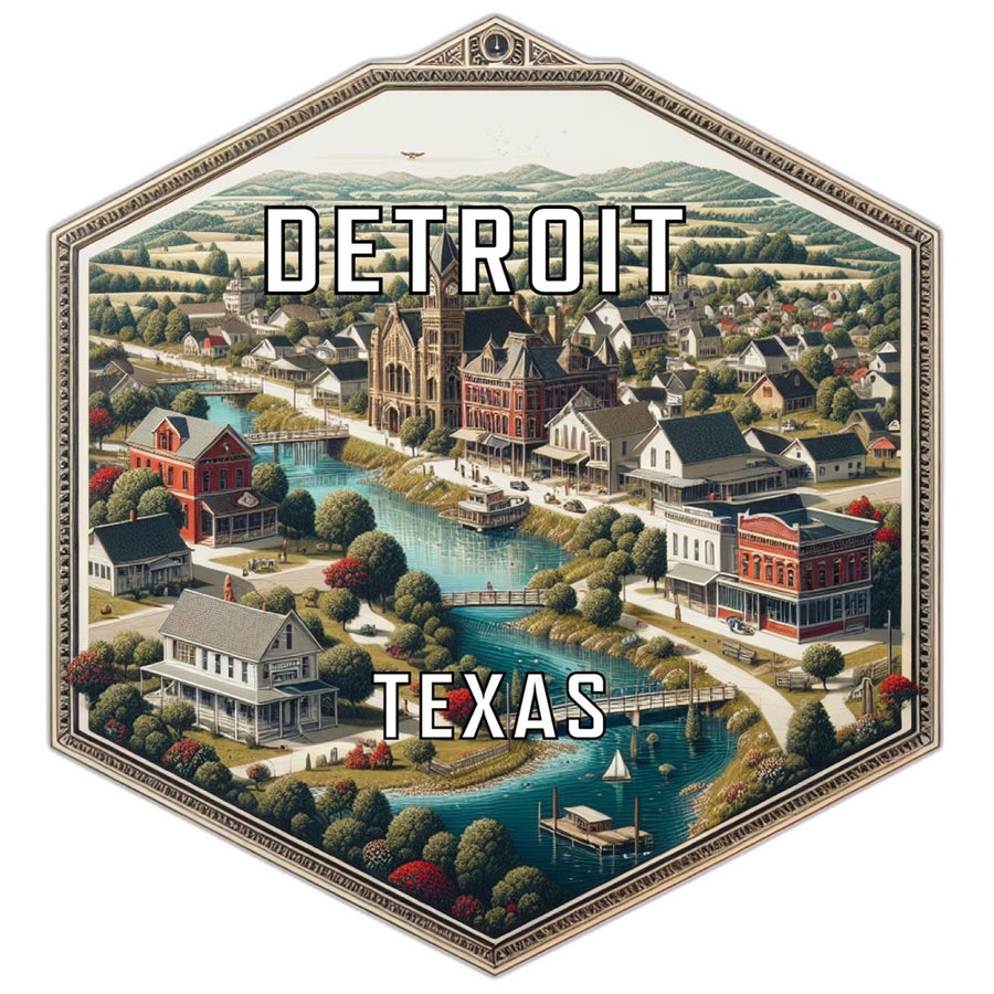 Detroit Texas Travel Destination Souvenir Vinyl Decal Sticker Image 1