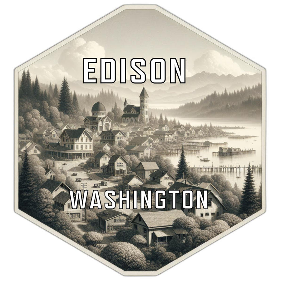 Edison Washington Travel Destination Souvenir Vinyl Decal Sticker Image 1