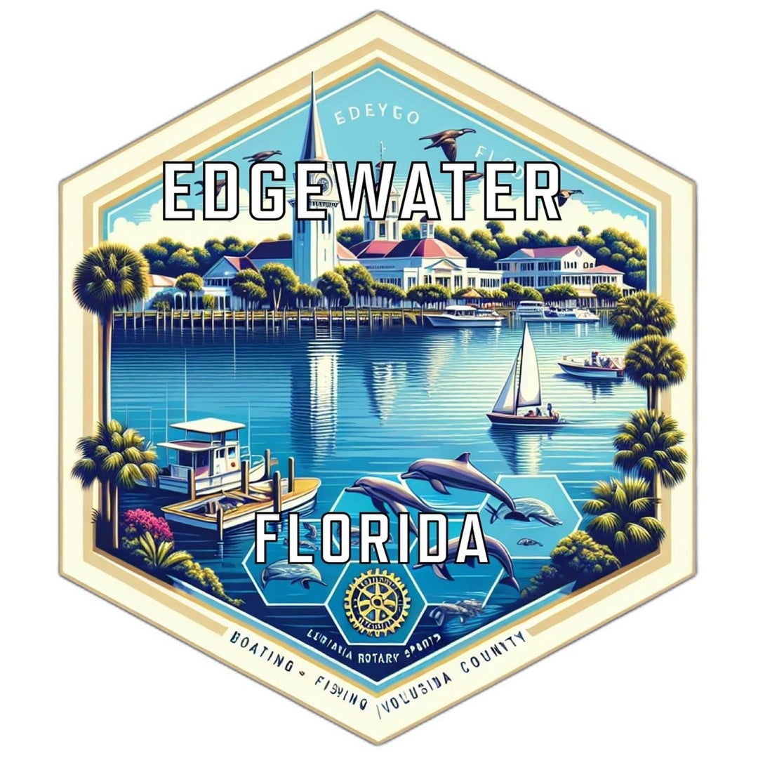 Edgewater Florida Travel Destination Souvenir Vinyl Decal Sticker Image 1