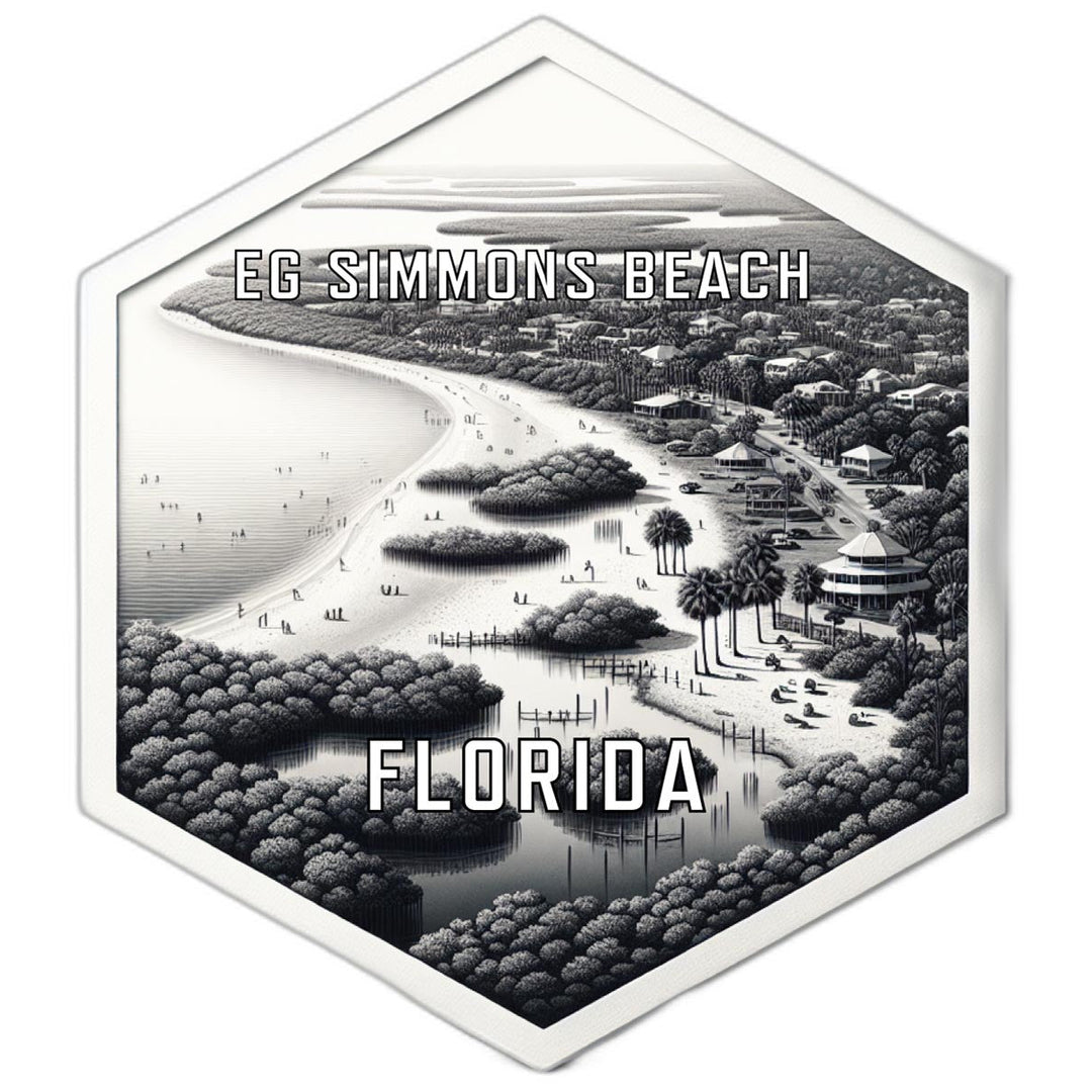 Eg Simmons Beach Florida Travel Destination Souvenir Vinyl Decal Sticker Image 1