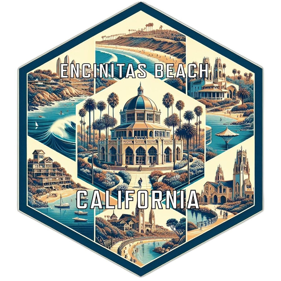 Encinitas Beach California Travel Destination Souvenir Vinyl Decal Sticker Image 1