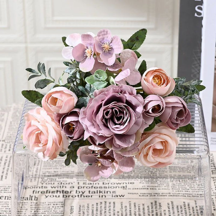 7-Head Artificial Silk Flower Bouquet  Peony, Rose Hydrangea for Home and Image 11