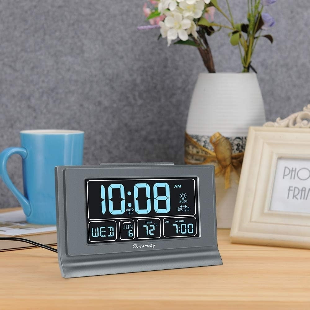 Auto Set Digital Alarm Clock with USB Charging Port Image 3