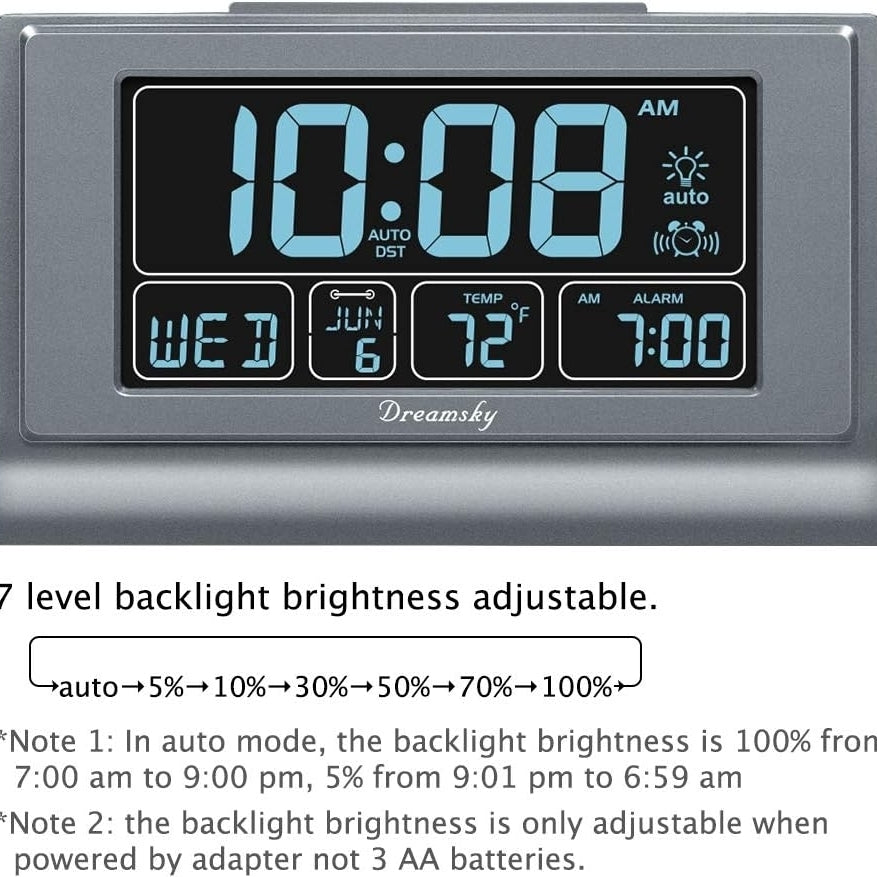 Auto Set Digital Alarm Clock with USB Charging Port Image 5