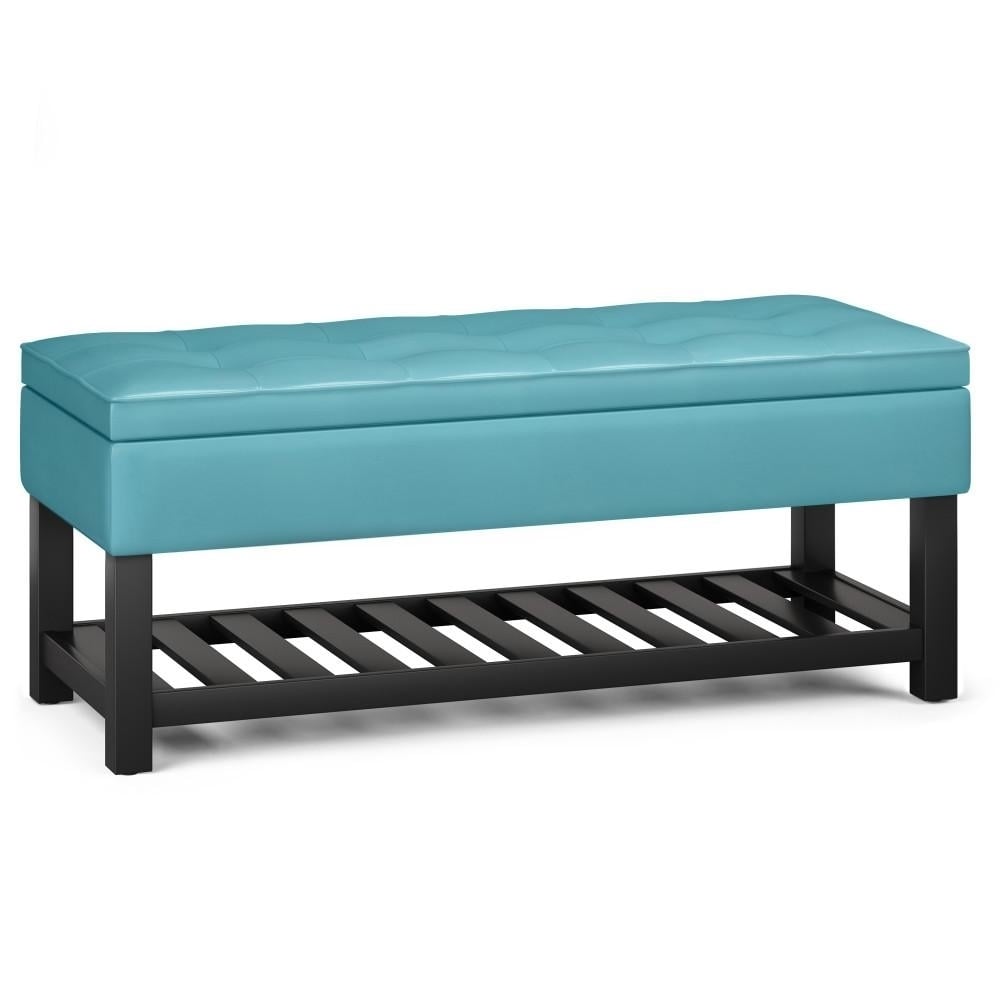 Cosmopolitan Ottoman Bench Vegan Leather Storage Tufted Design 43.5 Inch Image 1