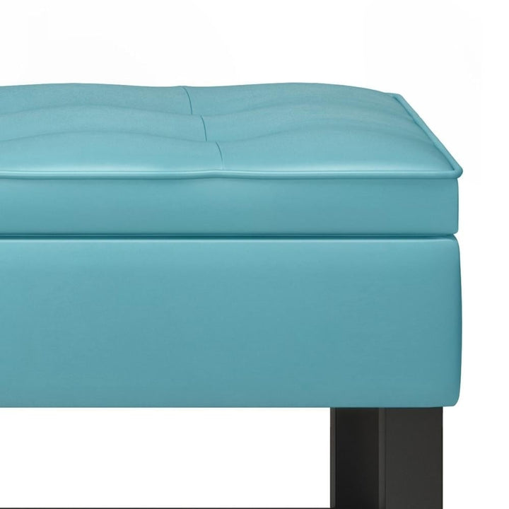 Cosmopolitan Ottoman Bench Vegan Leather Storage Tufted Design 43.5 Inch Image 12