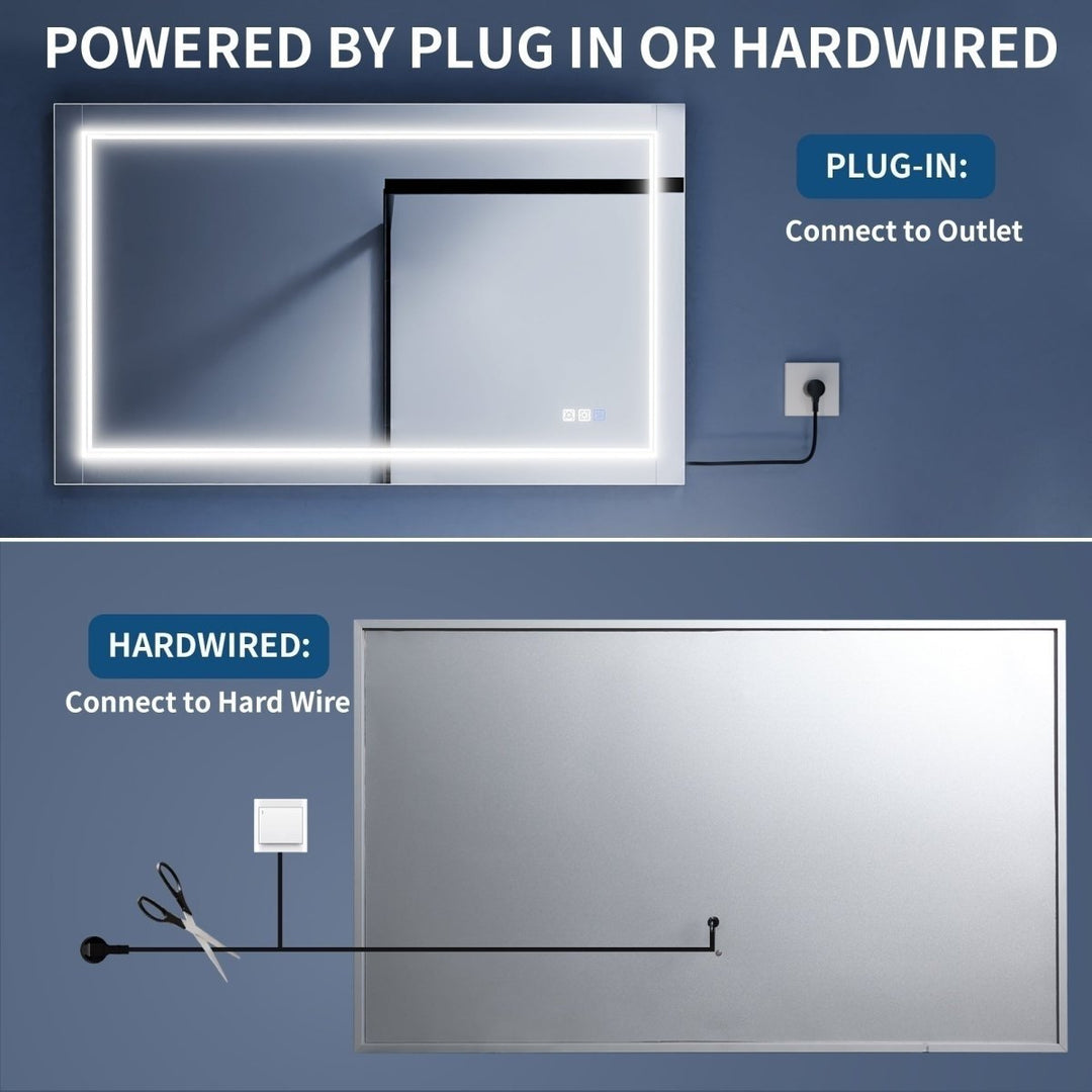 Ascend-M1d 40" x 24" Led Bathroom Mirror with Aluminum Frame Image 5