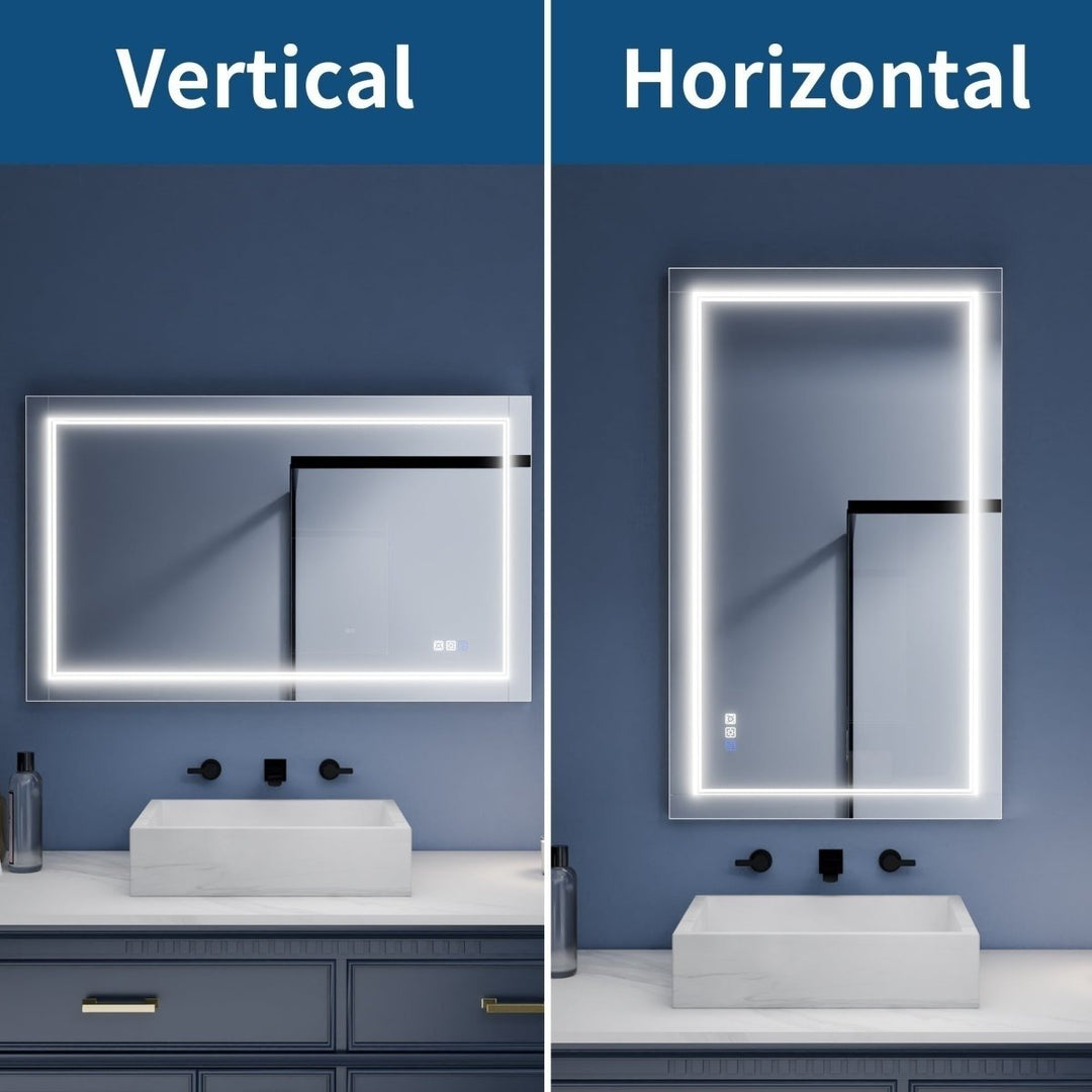 Ascend-M1d 40" x 24" Led Bathroom Mirror with Aluminum Frame Image 6