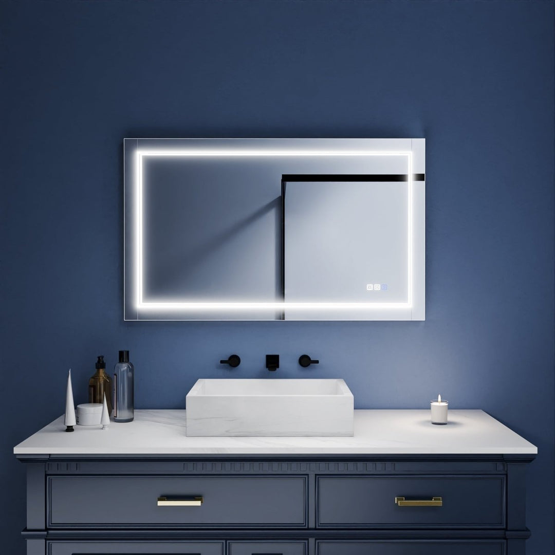 Ascend-M1d 40" x 24" Led Bathroom Mirror with Aluminum Frame Image 10