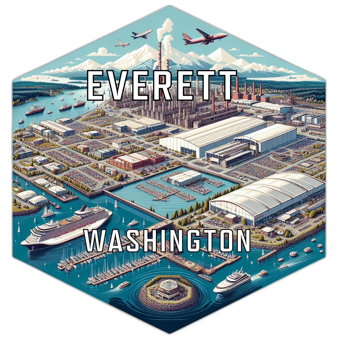 Everett Washington Travel Destination Souvenir Vinyl Decal Sticker Image 1