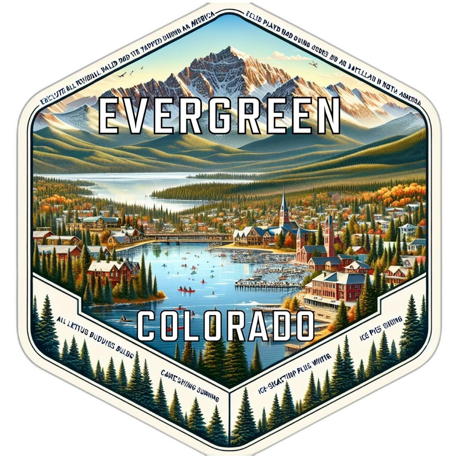 Evergreen Colorado Travel Destination Souvenir Vinyl Decal Sticker Image 1