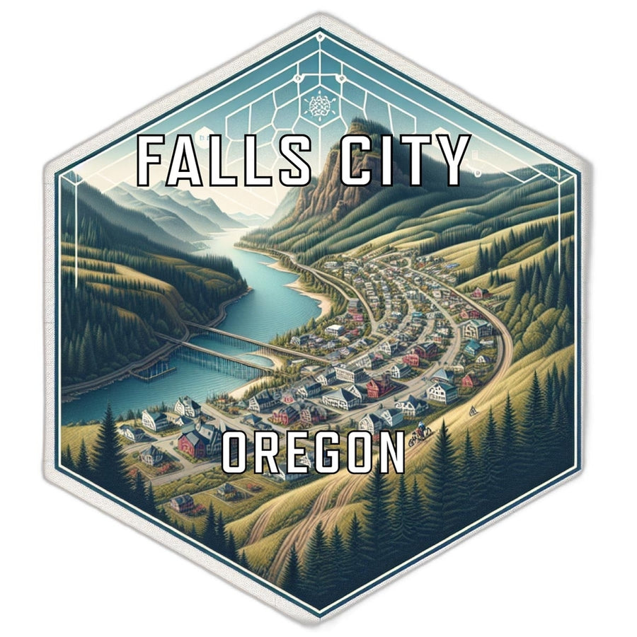 Falls City Oregon Travel Destination Souvenir Vinyl Decal Sticker Image 1