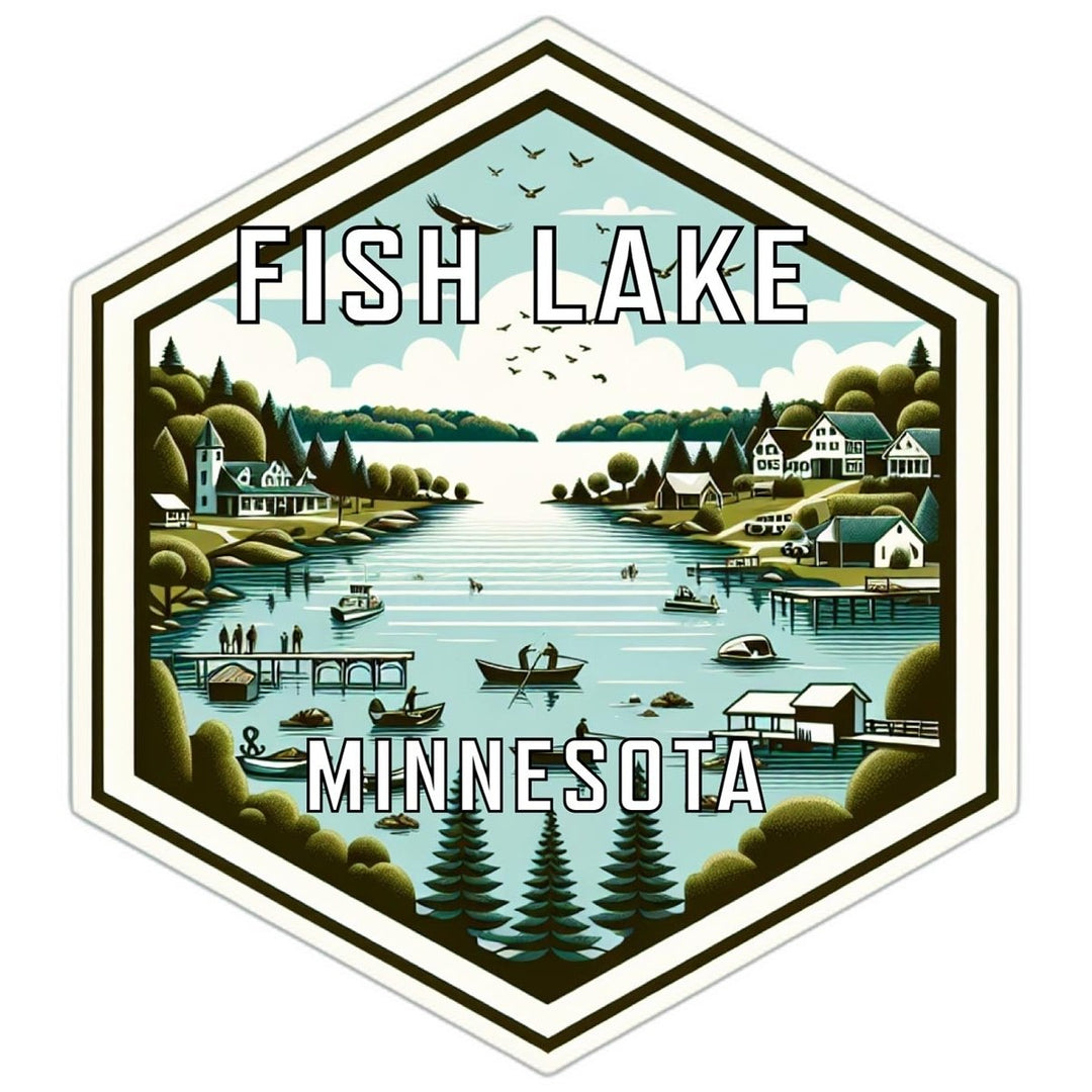 Fish Lake Minnesota Travel Destination Souvenir Vinyl Decal Sticker Image 1